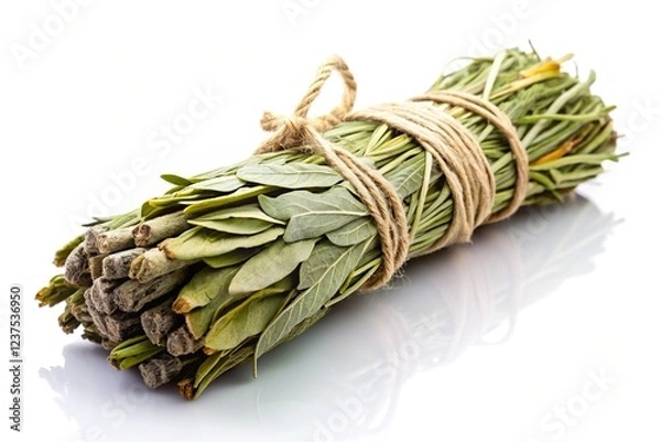 Obraz White Sage on a White Background with Natural Light