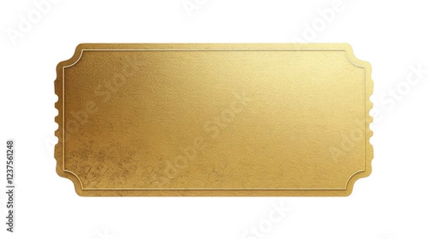 Fototapeta Golden ticket on transparent background representing vip access or winning