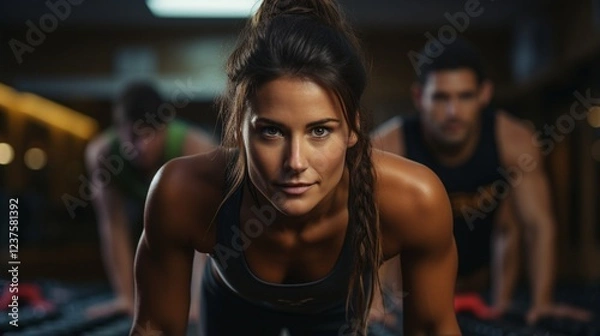 Obraz Woman training with personal instructor