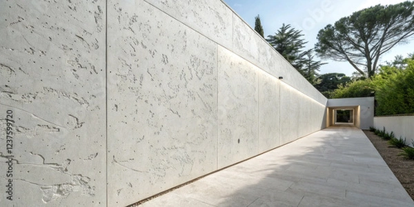 Obraz White Concrete Wall Background with a Smooth Plaster Texture