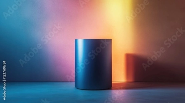 Fototapeta colorful background with cylindrical display stand