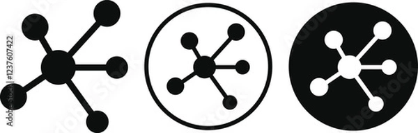 Fototapeta Molecule or formula icon in flat, line set. isolated on transparent background The Chemistry chemical structure Laboratory scientific research DNA cell protein Sign vector for apps or web.