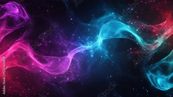 Fototapeta abstract digital background with glowing lines