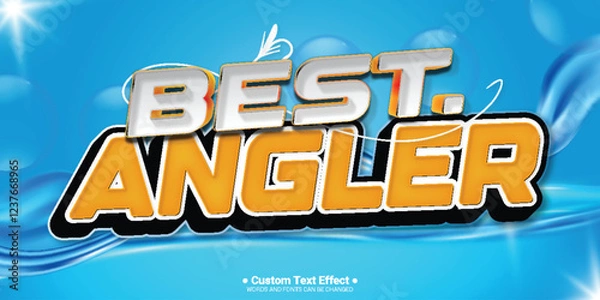 Fototapeta Best angler 3D text effect, editable text style and suitable for game assets
