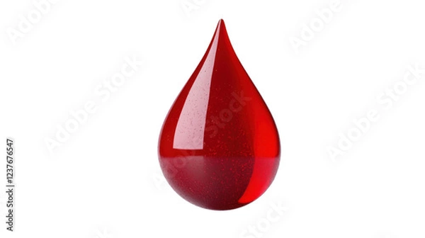 Obraz red blood drop - isolated on white background
