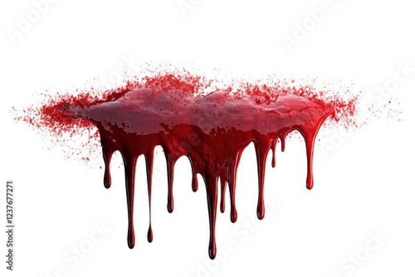 Obraz blood dripping texture - dark red splashes on black