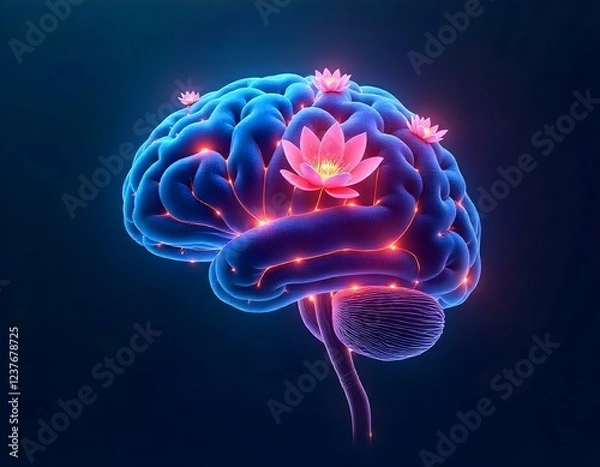 Obraz Brain with Lotus Flower