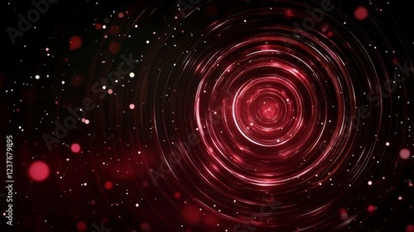 Fototapeta Red Abstract Swirling Vortex Cosmic Nebula Design
