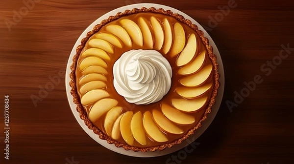 Fototapeta A Luxurious Caramelized Apple Tart with a Buttery Crust – A Sweet Symphony of Flavor and Texture