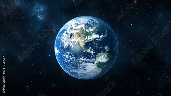 Fototapeta Green planet with trees and atmosphere for environment concept. Jpeg version also available in gallery