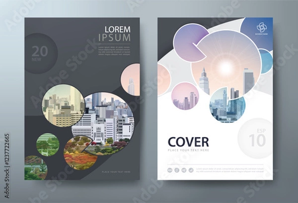 Fototapeta Annual report brochure flyer design template vector, Leaflet, presentation book cover templates, layout in A4 size