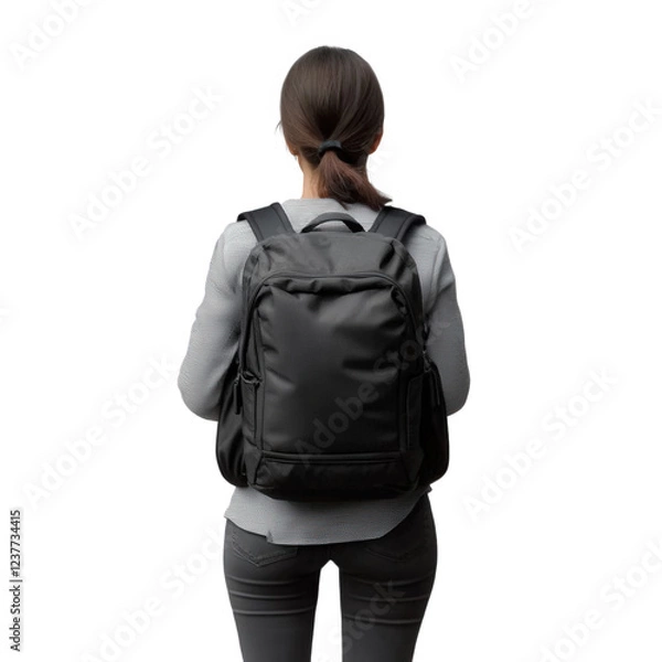 Obraz A young female student carrying a backpack