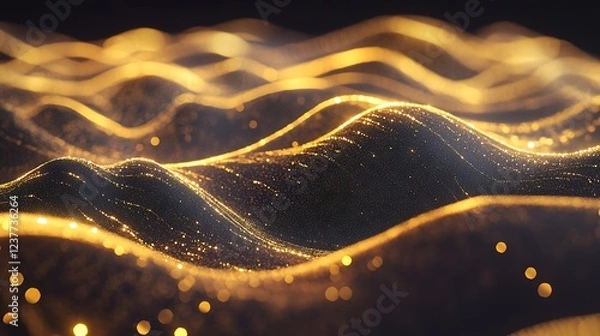 Obraz Golden abstract landscape background for digital art