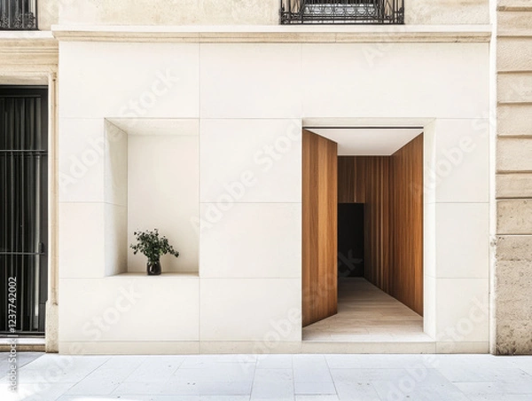 Fototapeta Modern architectural design with minimalist elements and natural light offering unique perspective