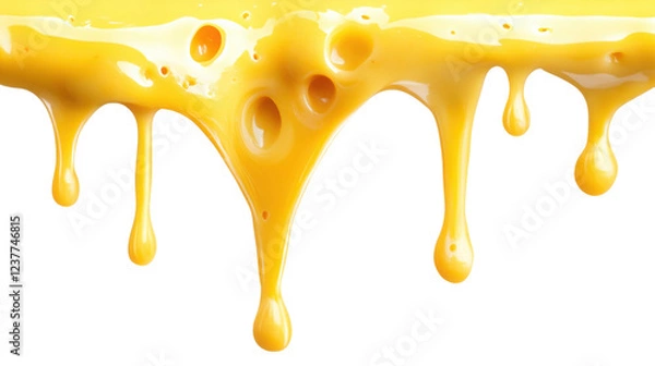 Fototapeta Melted cheese dripping with transparent background