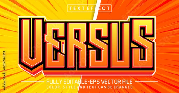 Fototapeta Versus font Text effect editable