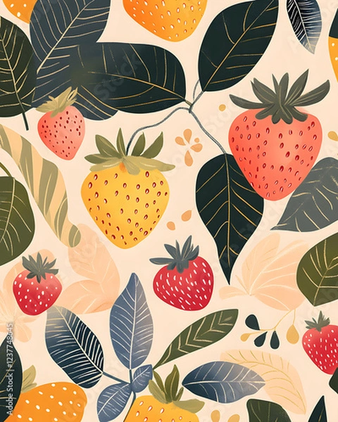 Fototapeta Strawberry are a healthy food. And it is a useful.
