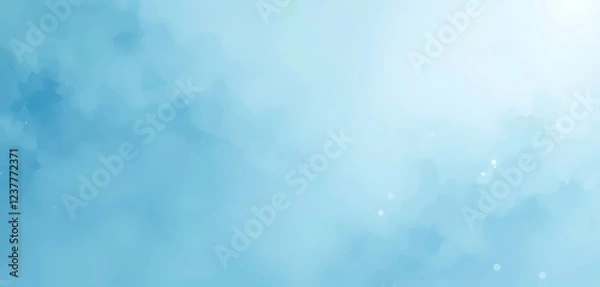 Fototapeta Abstract light blue watercolor background with soft clouds and subtle light effects, perfect for elegant designs and dreamy aesthetics.