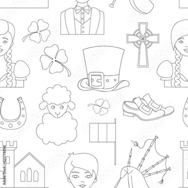 Obraz Travel to Ireland pattern