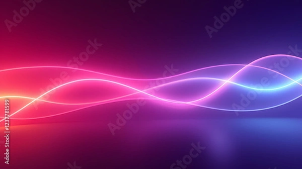Fototapeta Abstract Light Waves in Vibrant Pink and Blue Color Scheme Creating a Futuristic and Dynamic Background for Creative Projects