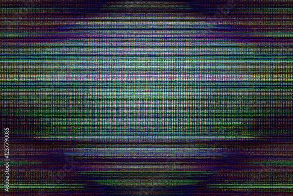 Fototapeta Glitch noise static television. Royalty high-quality free best stock of abstract digital motion glitch art distorted background, CRT tv screen no signal, error, noise and distortions effect, colorful