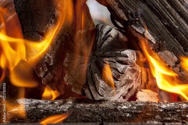 Fototapeta Firewood, fire, background