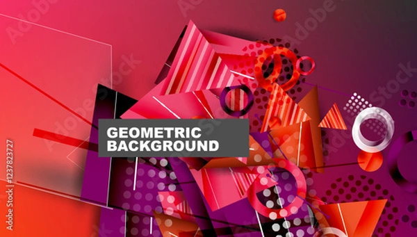 Fototapeta Abstract background geometric design with colorful gradients