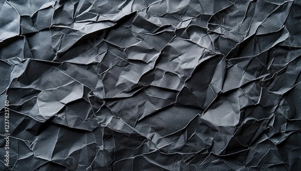 Fototapeta Cool overlay effects enhance folded black paper textures, adding moodiness and depth to the textural design.