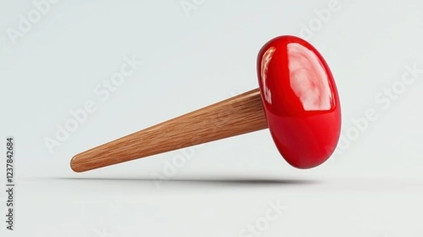 Fototapeta Abstract Red and Brown Textured Object On White Background