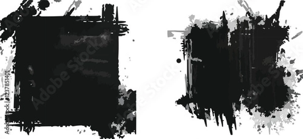 Fototapeta black ink splat illustration,generative ai