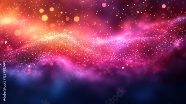 Obraz Abstract Pink and Blue Glitter Nebula