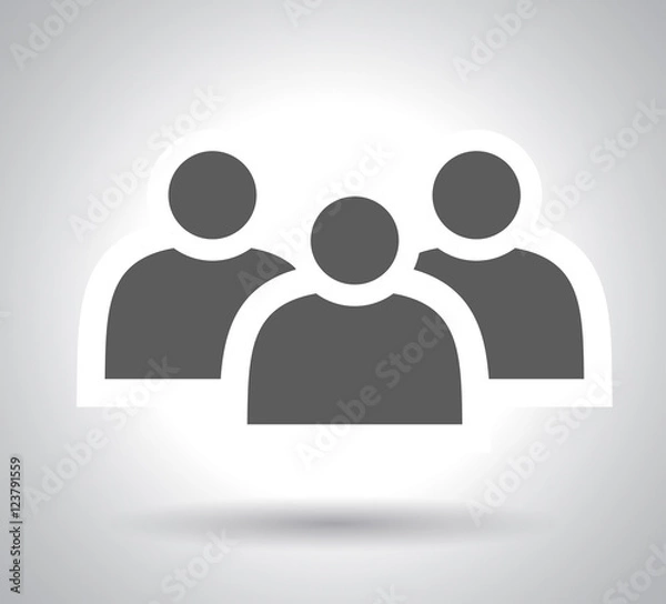 Fototapeta Group of people sign icon. Share symbol. Button with soft shadow. Modern UI website navigation. Social icons on white background