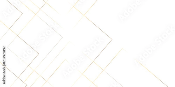 Fototapeta Modern seamless and retro pattern technology and business concept geometric white and golden line background. Abstract white rectangle shape with futuristic background. White square vector background.