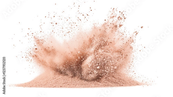 Fototapeta Brown powder exploding on transparent background