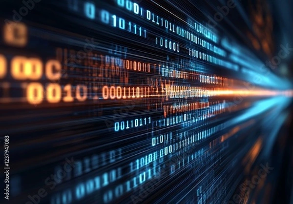 Fototapeta swift light lines and striped patterns on a high-tech background