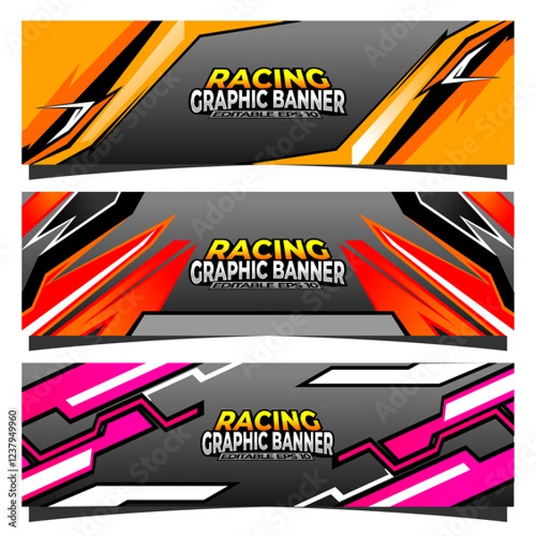Fototapeta Racing graphic banner template design