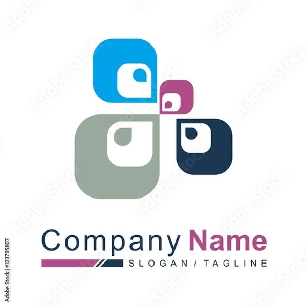 Fototapeta square vector logo