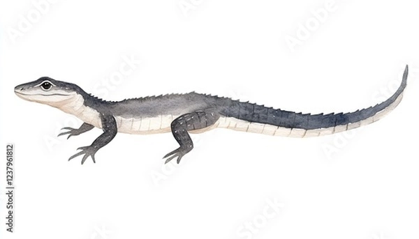 Obraz A detailed illustration of a lizard in a neutral pose, showcasing its unique features and coloration