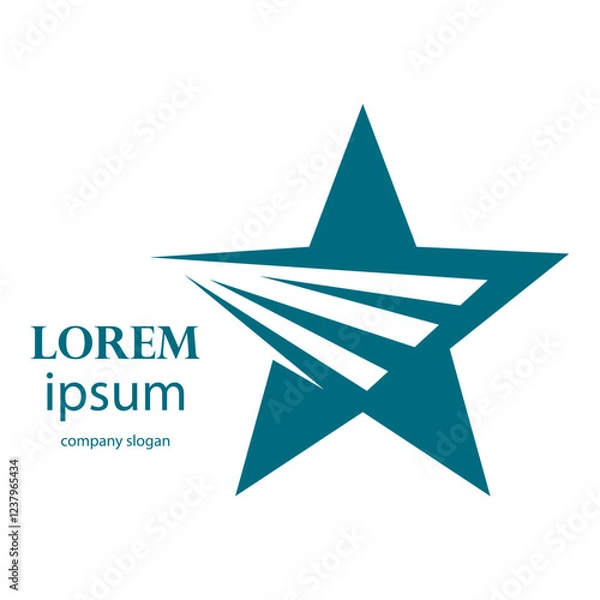 Fototapeta successful victory star logo design