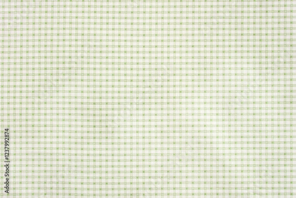 Obraz green checkered cotton fabric on white background