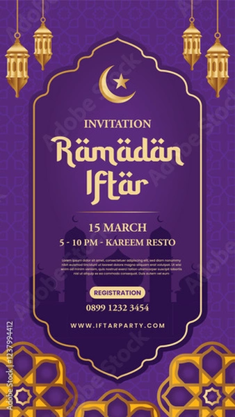 Fototapeta Iftar invitation islamic template