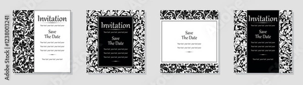 Obraz Set of abstract floral patterns. Vector seamless backgrounds. Perfect for invitations or announcements