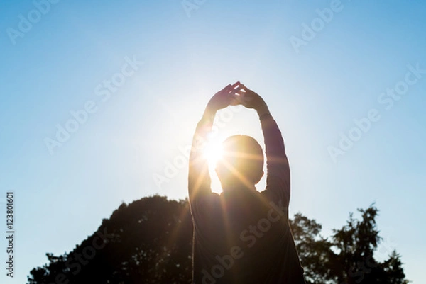 Obraz ストレッチをする女性