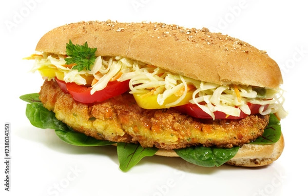 Obraz Tofu Coleslaw Hamburger - Fast Food