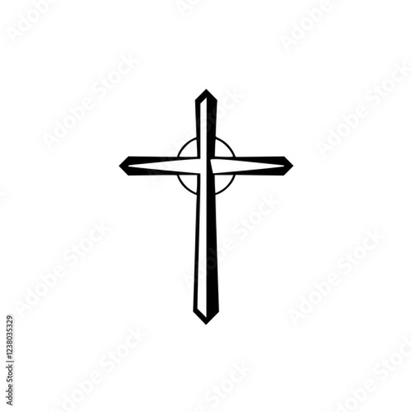 Fototapeta Modern Minimalist Cross: A Simple Christian Religious Symbol Design