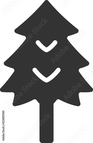 Fototapeta 杉の木のシルエットアイコンのイラスト