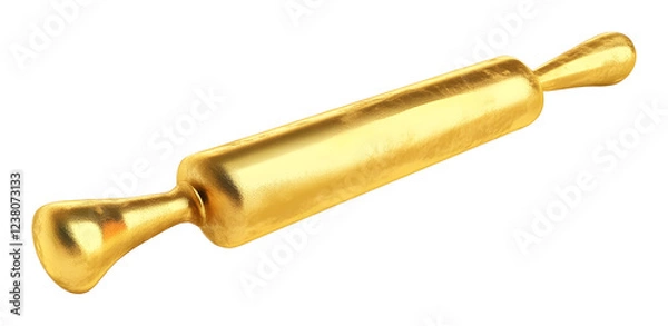 Fototapeta Golden rolling pin on a transparent background. isolated background.