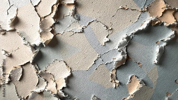 Obraz Aged, peeling paint creates a rough, textured pattern on the old wall surface
