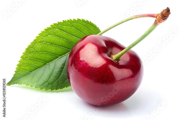 Fototapeta cherry fruits isolated on white background - fresh cherry fruits 