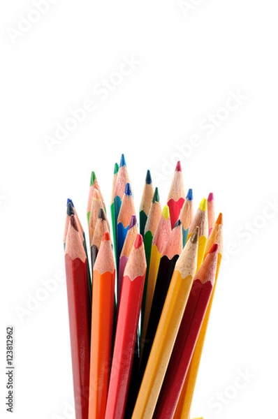 Fototapeta Colour Pencils isolated on white background